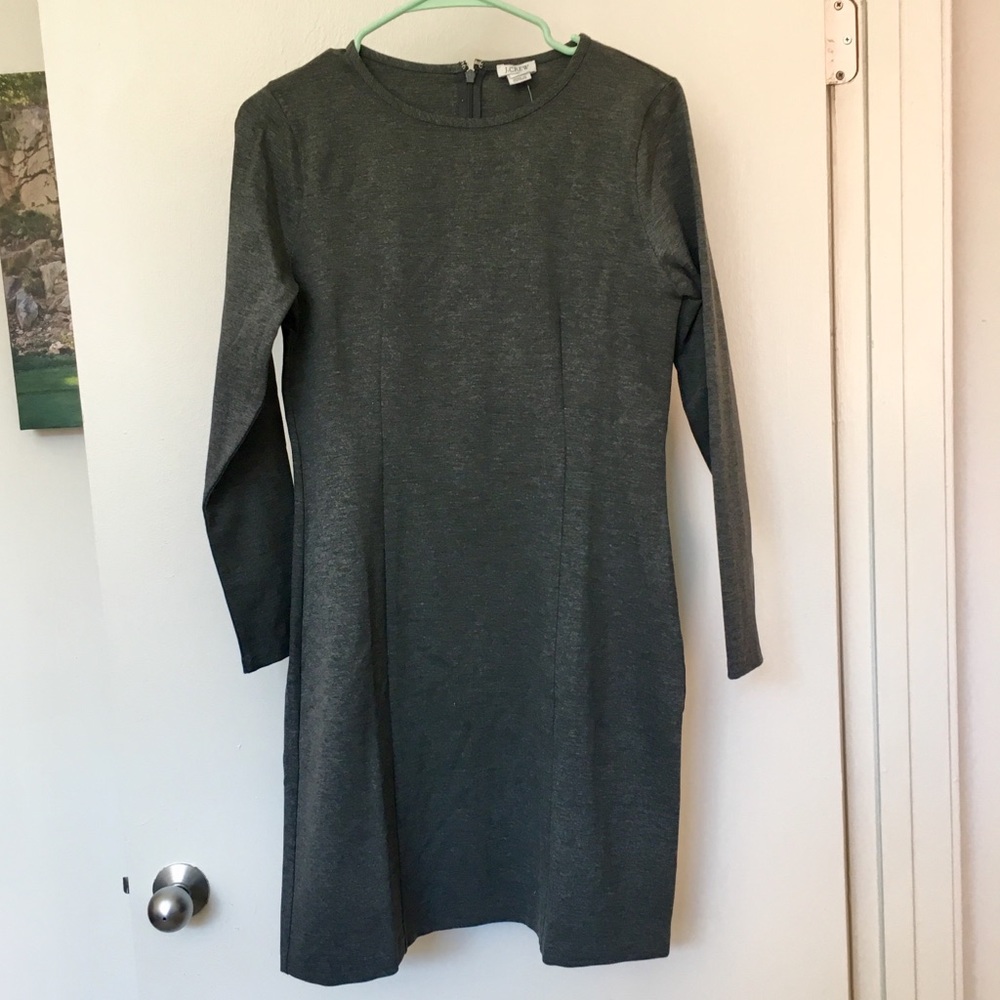 NWT J Crew Shift Dress Grey, 3/4 sleeve